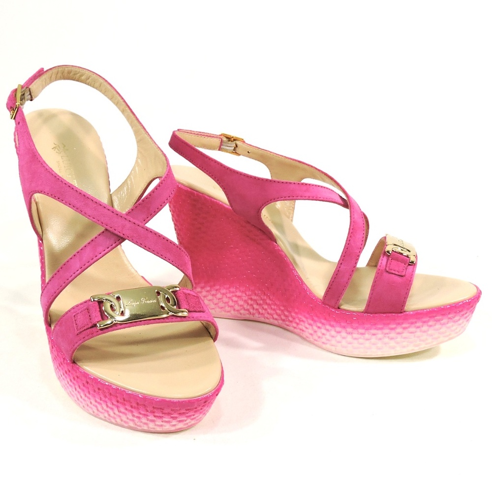 🇮🇹  LUIGI TRAINI 🇮🇹 SUEDE WEDGE SANDALS